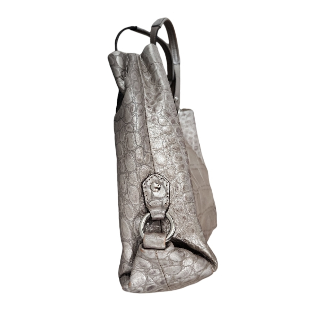 Coach Silver Croc-Embossed Tote Bag, vintage, y2k - Picture 4 of 8